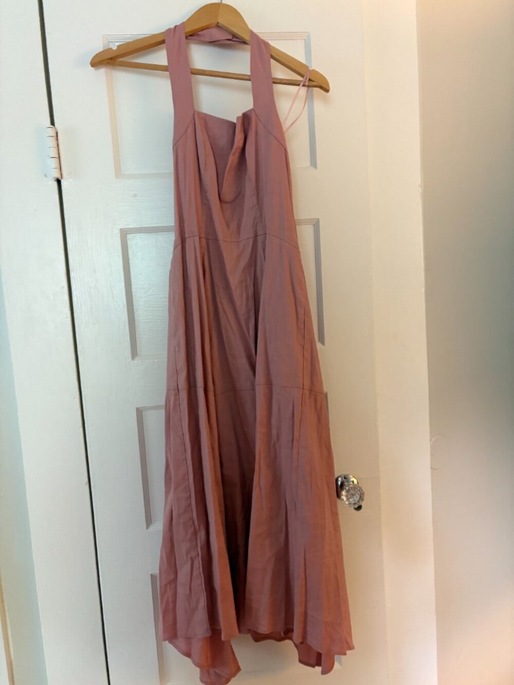 Anthropologie Pink Linen Halter Dress Size XXS - Picture 2 of 6